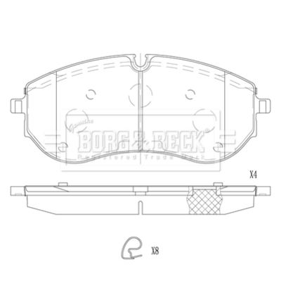 Комплект тормозных колодок, дисковый тормоз BORG & BECK BBP2837 для MAN TGE