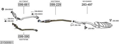 Изпускателна система BOSAL SYS00501