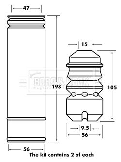 Dust Cover Kit, shock absorber Borg & Beck BPK7016