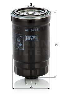 Топливный фильтр MANN-FILTER WK 8205 для KIA PRO