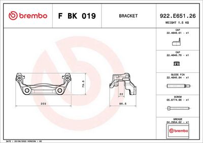 SET MONTAJ ETRIERE FRANA BREMBO FBK019 1