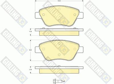 Комплект тормозных колодок, дисковый тормоз GIRLING 6115794 для FIAT ALBEA
