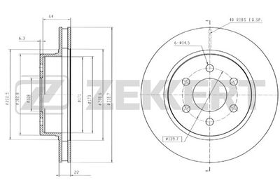 ZEKKERT BS-5489 Тормозные диски для TOYOTA HILUX VII Пикап (_N1_, _N2_, _N3_) 3.0 D (KUN16)