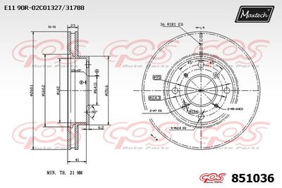 Тормозной диск MAXTECH 851036 для HONDA PRELUDE