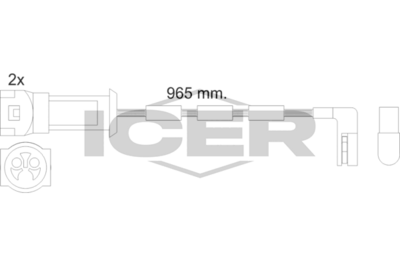 предупредителен контактен сензор, износване на накладките ICER 610068 E C