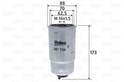 Топливный фильтр VALEO 587729 для ALFA ROMEO 147