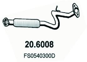Средний глушитель выхлопных газов ASSO 20.6008 для MAZDA MX-6