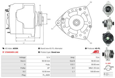 GENERATOR / ALTERNATOR AS-PL A0304 4