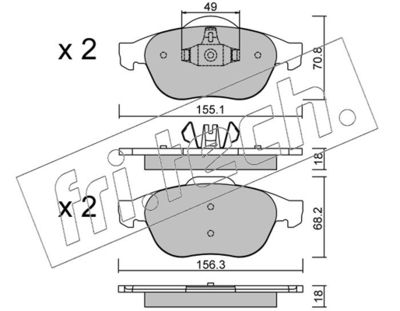 fri.tech. 345.2 Тормозные колодки и сигнализаторы для RENAULT SCÉNIC II (JM0/1_) 1.9 dCi (JM0G, JM12, JM1G, JM2C) fri.tech. 345.2 Тормозные колодки и сигнализаторы для RENAULT SCÉNIC II (JM0/1_) 1.9 dCi (JM0G, JM12, JM1G, JM2C)