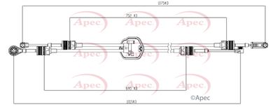 Cable Pull, manual transmission APEC CAB7024