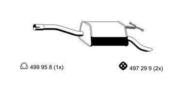 ERNST 362245 Глушитель выхлопных газов  для MERCEDES-BENZ E-CLASS (W210) E 230 (210.037)