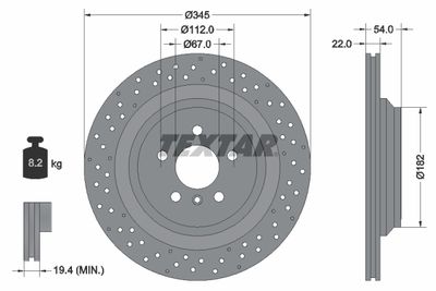 Тормозной диск TEXTAR 92283703 для MERCEDES-BENZ GLE