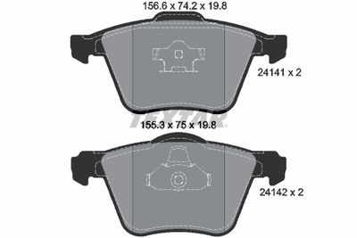 Комплект тормозных колодок, дисковый тормоз TEXTAR 2414101 для VOLVO XC90