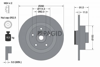Tarcza hamulcowa PAGID 56176NC