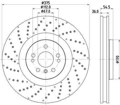 Тормозной диск HELLA 8DD 355 125-041 для MERCEDES-BENZ GLE