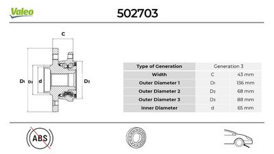 RADLAGERSATZ VALEO 502703
