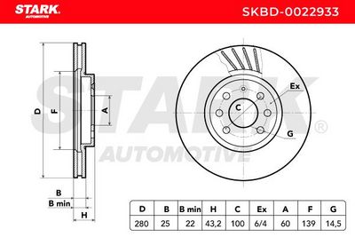 спирачен диск STARK SKBD-0022933