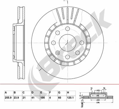 Тормозной диск BRECK BR 305 VA100 для DAEWOO PRINCE