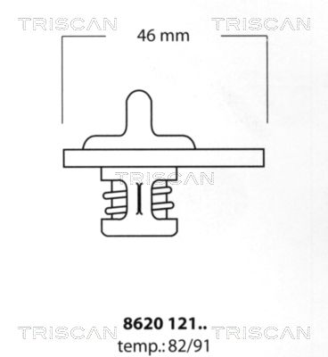 Термостат, охлаждающая жидкость TRISCAN 8620 12182 для JEEP PATRIOT