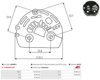 Skyddskåpa, generator AS-PL APC0012