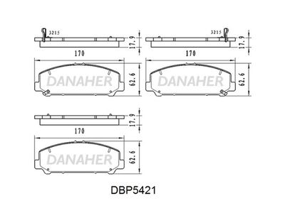 Комплект тормозных колодок, дисковый тормоз DANAHER DBP5421 для INFINITI QX80