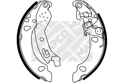 MAPCO 8035 Ремкомплект барабанных колодок  для FIAT PANDA (169_) 1.2 (169AXF2A, 169AXF1A)
