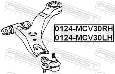 Control/Trailing Arm, wheel suspension 0124-MCV30RH