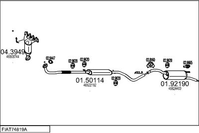 SISTEM DE ESAPAMENT MTS FIAT74819A017134