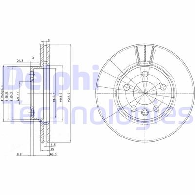 Bromsskiva DELPHI BG3025