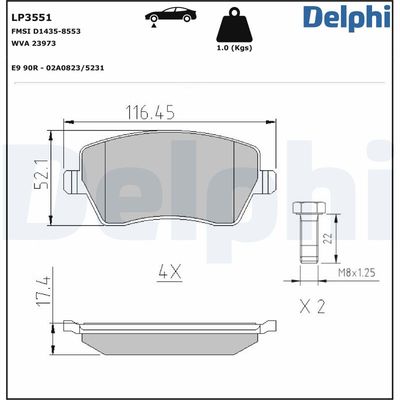 Brake Pad Set, disc brake LP3551