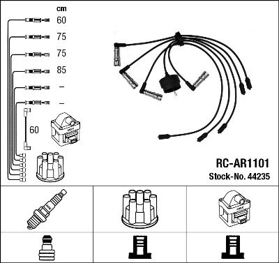 Комплект проводов зажигания NGK 44235 для ALFA ROMEO 75