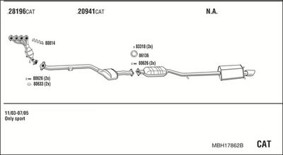 Układ wydechowy WALKER MBH17862B