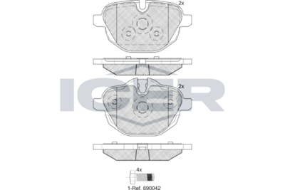 Комплект тормозных колодок, дисковый тормоз ICER 182004 для BMW iX3