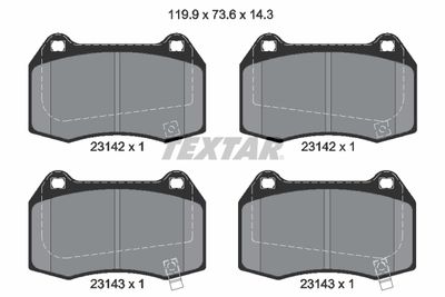 Комплект тормозных колодок, дисковый тормоз TEXTAR 2314201 для NISSAN SKYLINE