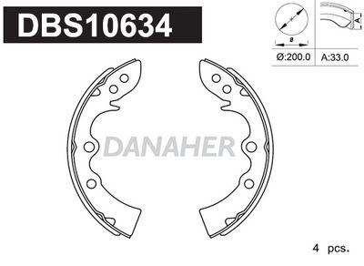 Комплект тормозных колодок DANAHER DBS10634 для MAZDA 1300