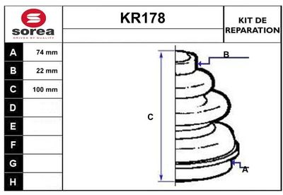 EAI KR178 Пыльник шруса  для PEUGEOT 5008 (Пежо 5008)