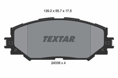Комплект тормозных колодок, дисковый тормоз TEXTAR 2433601 для SUBARU TREZIA