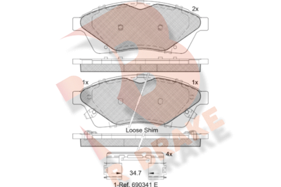Комплект тормозных колодок, дисковый тормоз R BRAKE RB2144 для CADILLAC SRX