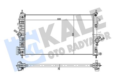 Радиатор, охлаждение двигателя KALE OTO RADYATÖR 355645 для OPEL INSIGNIA