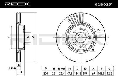 спирачен диск RIDEX 82B0251