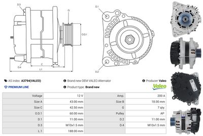 GENERATOR / ALTERNATOR AS-PL A3794VALEO 4