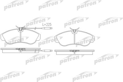 Комплект тормозных колодок, дисковый тормоз PATRON PBP968 для FIAT DUCATO
