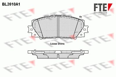 Комплект тормозных колодок, дисковый тормоз FTE BL2610A1 для LEXUS CT