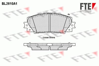 Комплект тормозных колодок, дисковый тормоз FTE 9010857 для LEXUS CT