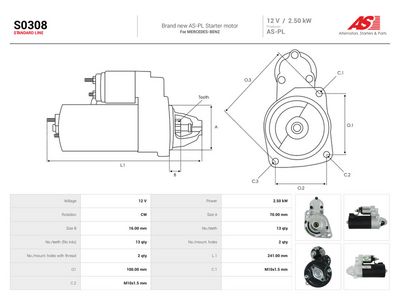 Starter AS-PL S0308