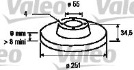 Тормозной диск VALEO 186452 для MAZDA MX-3