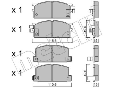 Комплект тормозных колодок, дисковый тормоз METELLI 22-0466-0 для ISUZU CAMPO