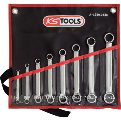 KS TOOLS Veržliarakčių komplektas, dvipusiai žiediniai