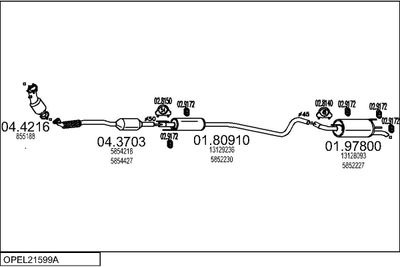 SISTEM DE ESAPAMENT MTS OPEL21599A017245