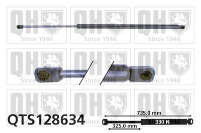 Газовая пружина, крышка багажник QUINTON HAZELL QTS128634 для OPEL KADETT